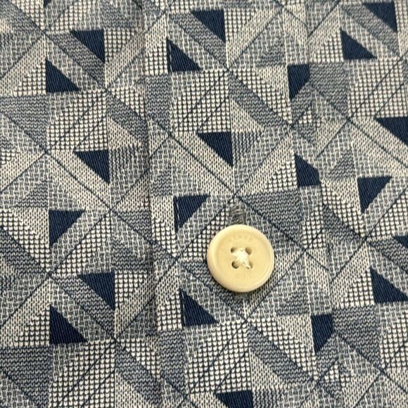 NWT Ted Baker Blue Barhill Square Ombre geometric Shirt Size 2 US S - Picture 6 of 12
